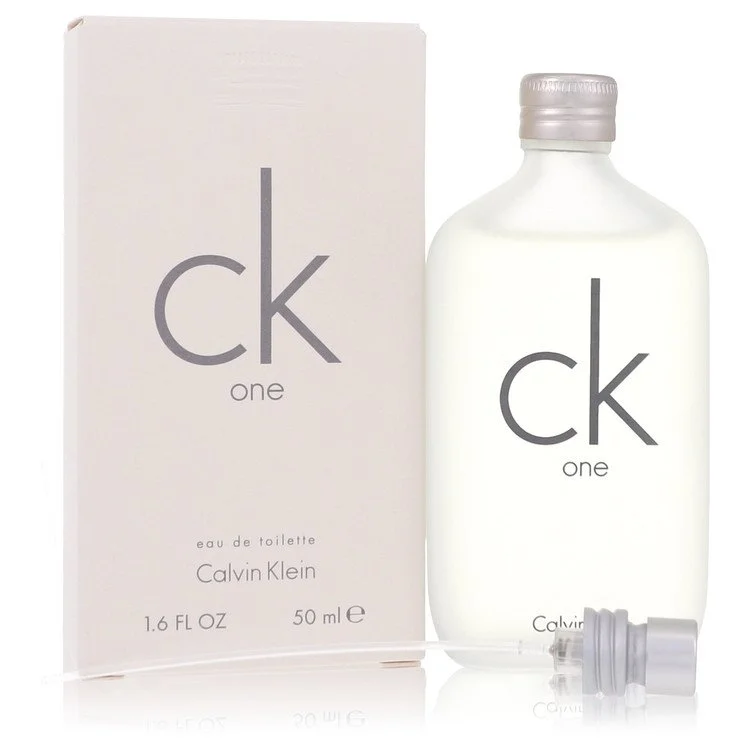 Calvin Klein CK One perfume bottle and packaging on a white background
