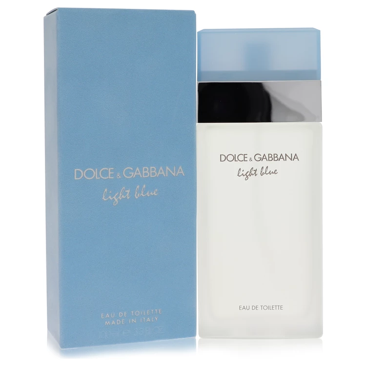 Dolce & Gabbana Light Blue perfume bottle and packaging on a white background