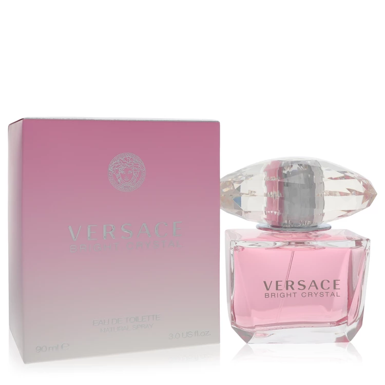 Versace perfume bottle and packaging on a white background