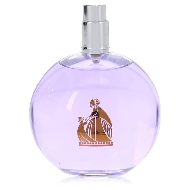 Purple perfume bottle with a silver nozzle on a white background