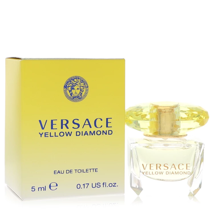 Versace Yellow Diamond perfume bottle and packaging on a white background