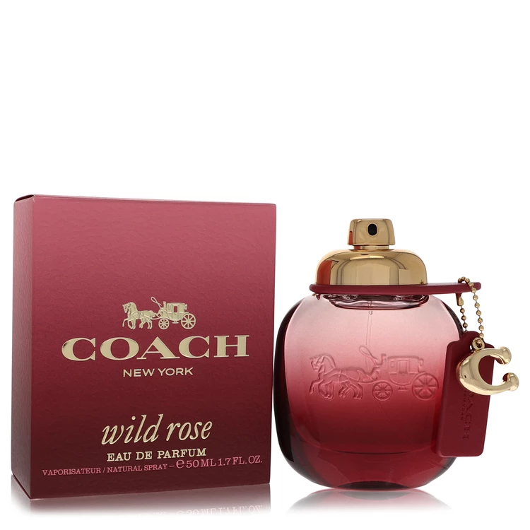 Coach Wild Rose Eau de Parfum bottle and packaging on a white background