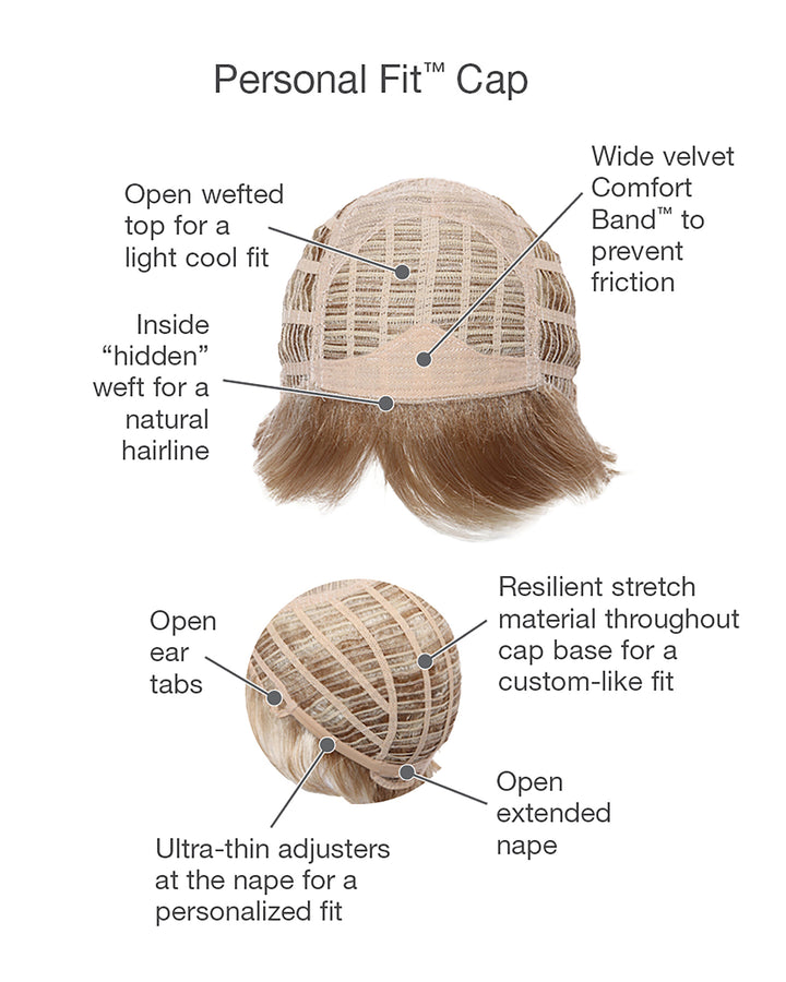 Gabor Acclaim Short Waved Layers Wig: Lightweight Kanekalon Flexlite Fiber, Tapered Nape