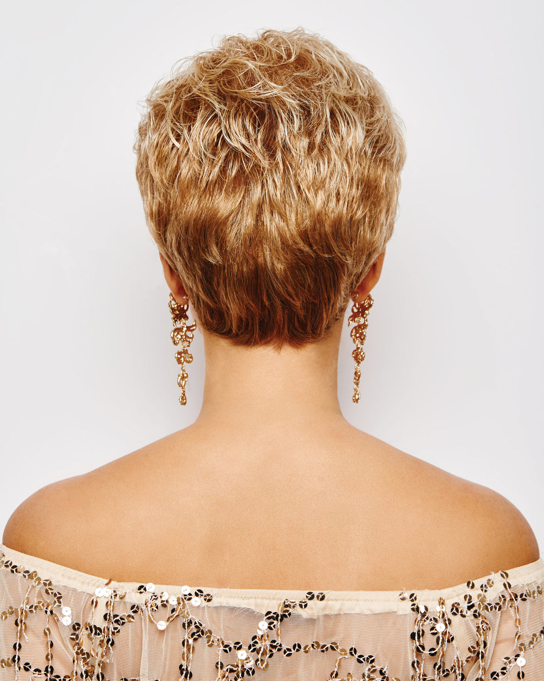 Gabor Acclaim Short Waved Layers Wig: Lightweight Kanekalon Flexlite Fiber, Tapered Nape