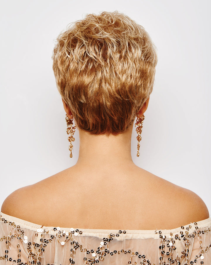 Gabor Acclaim Short Waved Layers Wig: Lightweight Kanekalon Flexlite Fiber, Tapered Nape