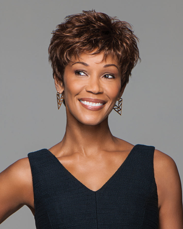 Gabor Zest Short Layered Pixie Cut Wig, Heat-Friendly Flexlite Fiber