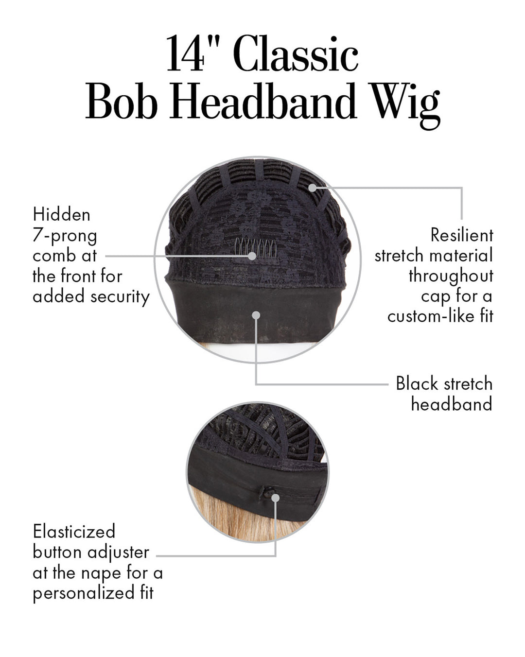 14″ Classic Bob Headband Wig by Kim Kimble